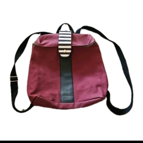 Henri Bendel Limited Edition Convertible Canvas & Leather Burgundy Backpack main image 11